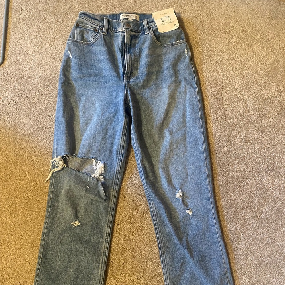 Abercrombie Curve love 90s Ultra High Rise Straight Jeans